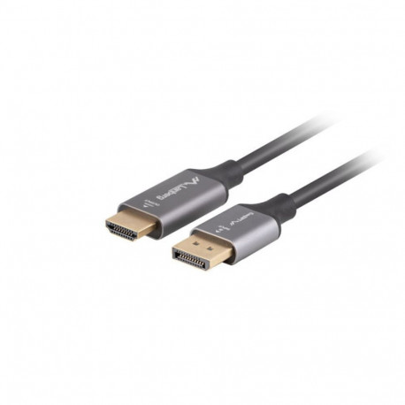 DISPLAYPORT(M)->HDMI(M) CABLE 1.8M 4K BLACK-SILVER LANBERG