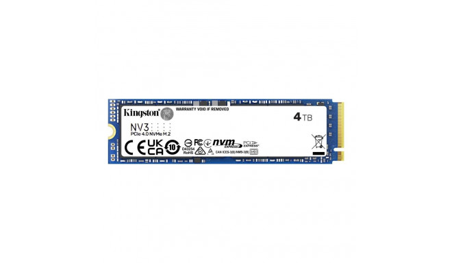 SSD|KINGSTON|NV3|4TB|M.2|PCIE|3D NAND|Write speed 5000 MBytes/sec|Read speed 6000 MBytes/sec|MTBF 20
