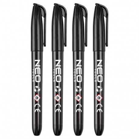 Marker budowlany, czarny, permanentny, wodoodporny, olejowy, 4 szt. (6 tk.)