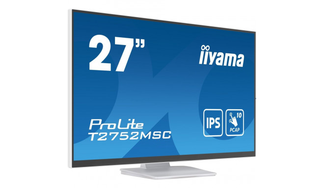 iiyama ProLite T2752MSC-W1, LED monitor - 27 - white (matt), Full HD, IPS, touchscreen, HDMI, Displa