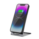FORCELL F-ENERGY Flip Charge Qi2 15W wireless charger compatible with MagSafe silver FORCELL F-ENERGY Flip Charge Qi2 15W wireless charger compatible with MagSafe silver