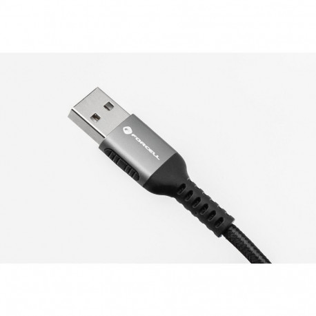 Cable USB A to Lightning Forcell F-Energy 2,4A 12W Cafule 1,2 m C257 black