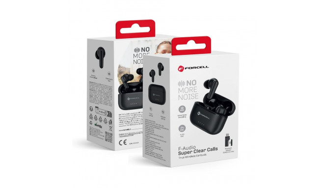 FORCELL F-AUDIO Super Clear Calls wireless headphones bluetooth TWS ANC + ENC + DONGLE black