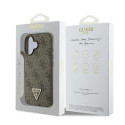 GUESS case for IPHONE 16 GUHCP16SP4TDPW (PU Leather 4G Triangle Strass) brown