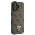 GUESS case for IPHONE 16 GUHCP16SP4TDPW (PU Leather 4G Triangle Strass) brown