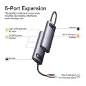 BASEUS adapter HUB 6in1 Type C WKWG030213/BS-OH042 0,15 m gray
