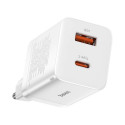 BASEUS charger USB A + Type C PD QC3.0 30W CCSUPP-E02/CCCJG30UE white