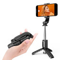 Combo selfie stick with tripod and remote control bluetooth black Q11 / TR19