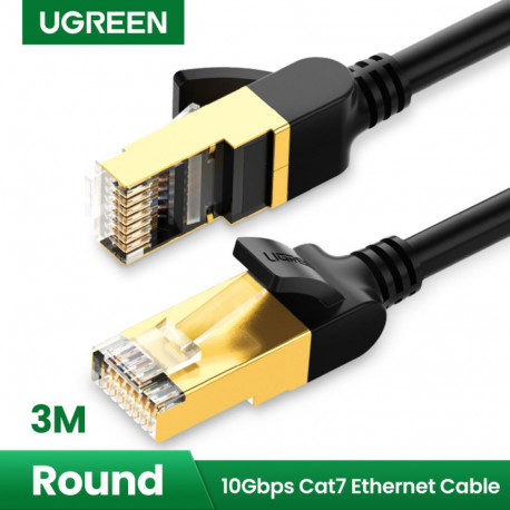 Kaabel F/FTP CAT7 2xRJ45 pistikutega 3m must NW107 UGREEN