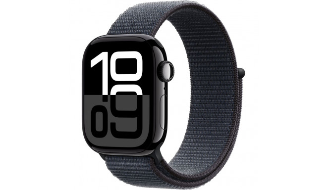 "Apple Watch Series 10 GPS 42mm Jet Black Aluminium Case with Ink Sport Loop"