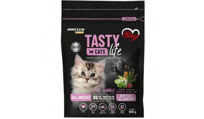 BIOFEED Tasty Cats Life Kitten Junior Rabbit - dry cat food - 600g