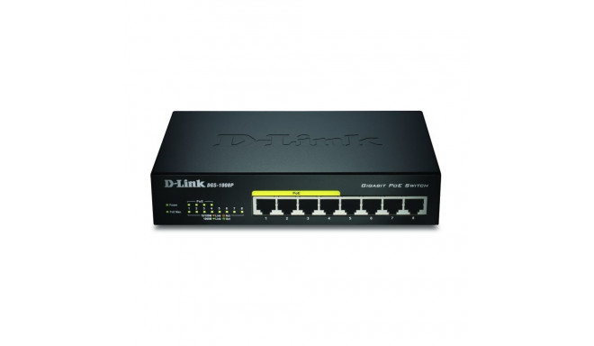 D-Link DGS-1008P/E võrgulüliti Haldamata L2 Power over Ethernet (PoE) Must