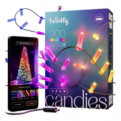 Twinkly Candies LED jõulupuu tuled TWKC200RGB-G küünlakujuline