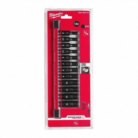 Milwaukee löökpadrunite komplekt 1/4" 12-osaline