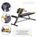 HMS Fitness LSR8311 Flat weight training bench Adjustable seat Home Black, Yellow