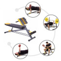 HMS Fitness LSR8311 Flat weight training bench Adjustable seat Home Black, Yellow