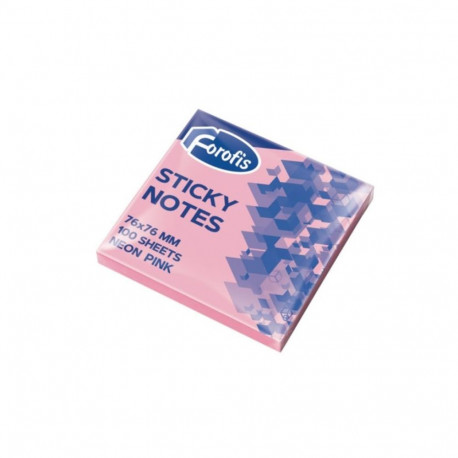 Märkmepaber FOROFIS 76x76mm neoon roosa 80 lehte