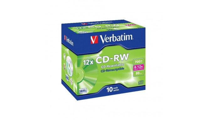 VERBATIM CD-RW 80 min / 700MB 8x 10 tk karbis