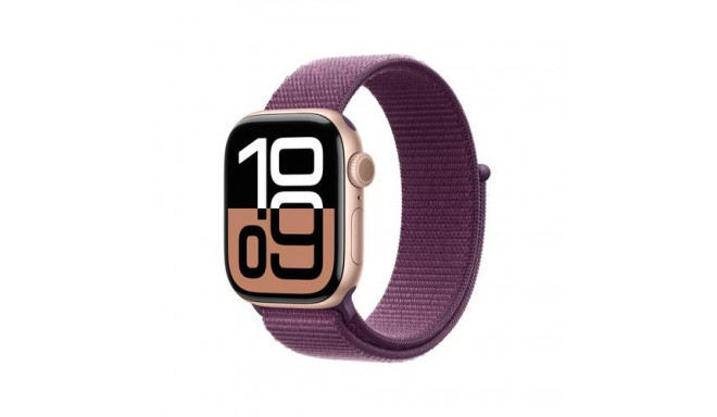 Apple Watch Series 10 GPS + Cellular 42mm Rose Gold Aluminium Case with Plum Sport Loop