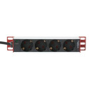 Techly Universal Power Strip Rack 10&quot; 4 Outlets Schuko Plug
