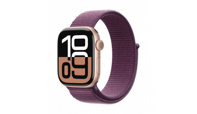 Watch Series 10 GPS + Cellular 42 mm Rose Gold Aluminium Case with Plum Sport Loop