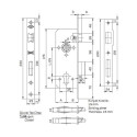 MORTISE LOCK KALE 152/R35 WITHO CYL NIK