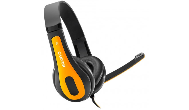 CANYON PC headset HSC-1 PC Mic Flat 2m Black Yellow