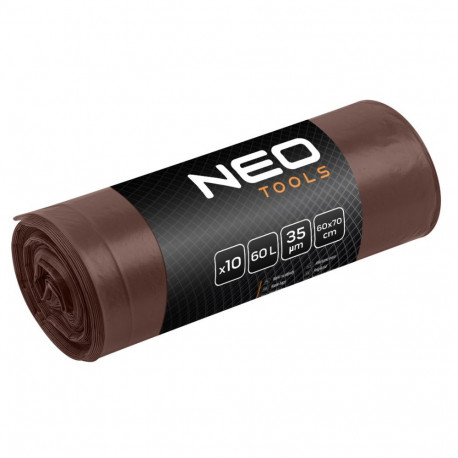 Prügihoidjad 60 l, pruunid, 35 mikronit, 10 tk