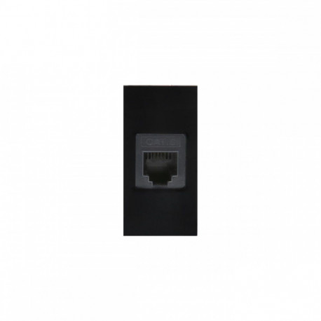 Gniazdo LAN Maclean, ühekordne, must, MCE725B