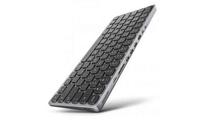 Axagon HMC-KB-US laptop dock/port replicator Wired USB 3.2 Gen 1 (3.1 Gen 1) Type-C Grey