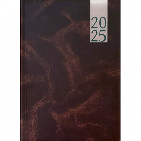Book calendar DAY A5, hardcover, leather covers (DARK BROWN) 00035/40009