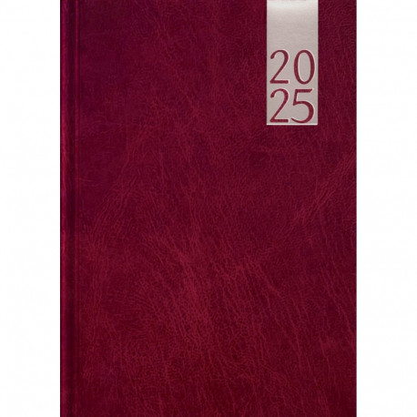 Book calendar DAY A5, hardcover, leather covers (DARK RED) 00035/40028