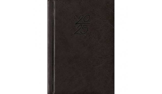 Book calendar Calendar notebook A6 DAY, synthetic leather (BLACK) 00029/40085