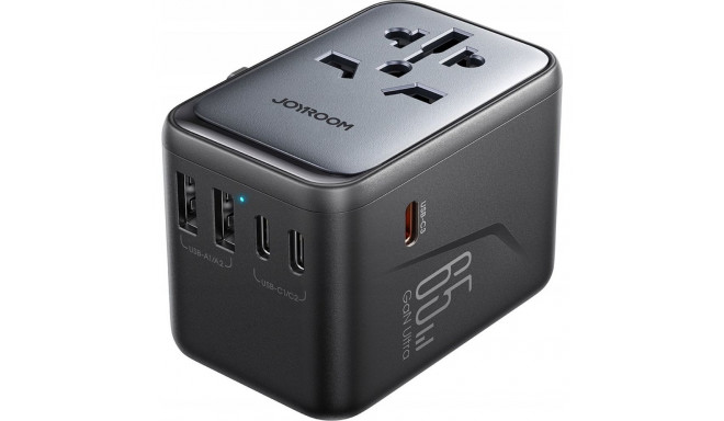 Joyroom Travel Adapter JR-TCW02 65W Universal EU / US / JP / AU / UK / CN - Black
