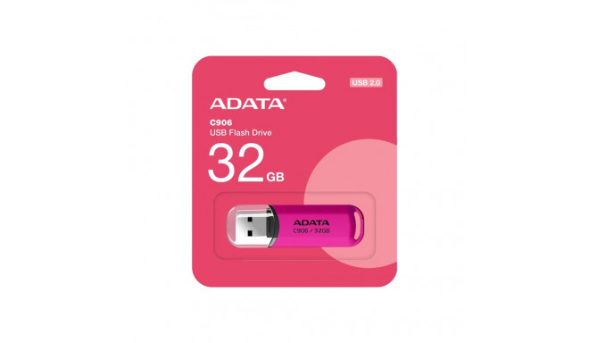 ADATA | USB mälupulk | C906 | 32 GB | USB 2.0 | Roosa