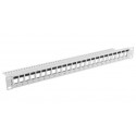 Patch Panel 24 ports 1U 19 inch blank grey to keystone modules