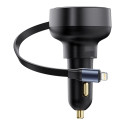 Baseus Enjoyment Pro Car Charger C+Retractable iP Cable 55W Cluster Black