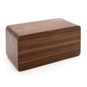 Evelatus EMC01 Digital Wood Cube Alarm Clock with humidity & temperature + USB charger Dark Wood