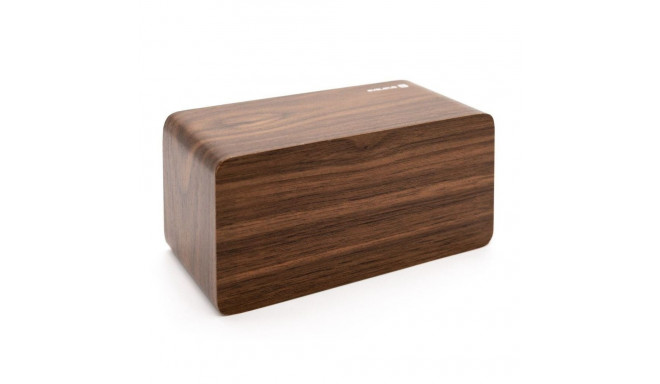 Evelatus EMC01 Digital Wood Cube Alarm Clock with humidity & temperature + USB charger Dark Wood