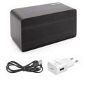 Evelatus EMC01 Digitāls Koka kubs Pulkstenis Modinātājs uzrāda mitrumu temperatūru + USB lādētājs Me