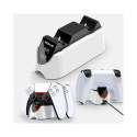 GameBox D2 Dual Slot Charger Dock Stand for Play Station 5 Controllers with USB-C & LED Light White