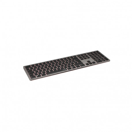 LEVIA RGB Rechargeable Metal Office Scissor Keyboard - Wireless, Bluetooth, grey - DE Layout
