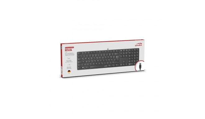 RIVA Slim Metal Scissor Keyboard, black - DE Layout
