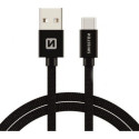 Swissten Textile Quick Charge 3.1 USB to USB-C 1.2m Black