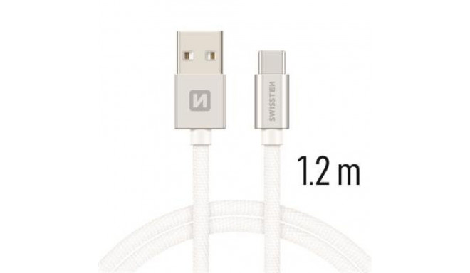 Swissten "Textile Quick Charge 3.1 USB-C" Silver
