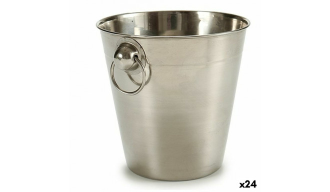 Ice Bucket Silver Stainless steel 1 L 12 x 12 x 12 cm (24 Units)