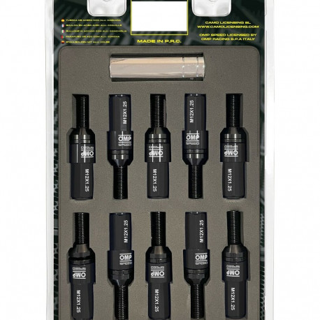 Screw kit OMP OMPS09971201 28 mm Black M12 x 1,25