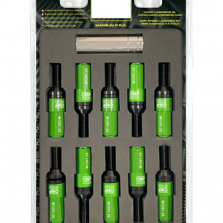 Screw kit OMP OMPS09971208 28 mm Green M12 x 1,25