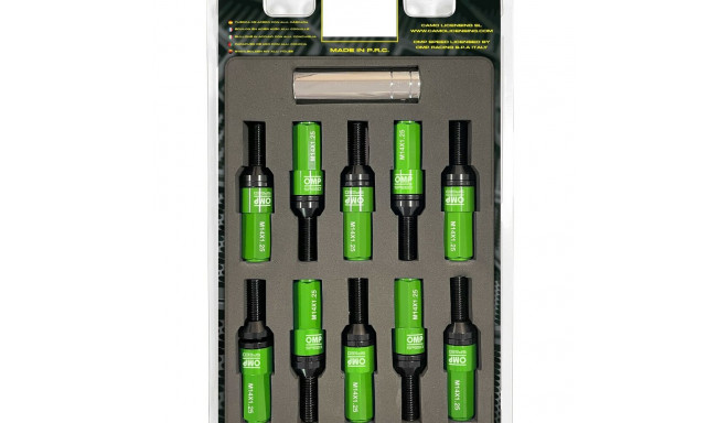 Screw kit OMP OMPS09971408 28 mm Green M14 x 1,25