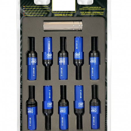 Screw kit OMP OMPS09981407 28 mm Blue M14 x 1,50
